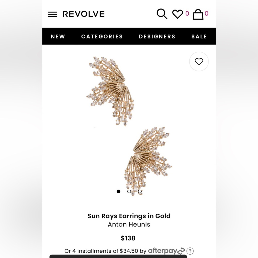 Anton Heunis Crystal and Gold Stud Earrings